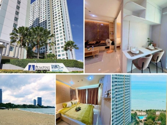 1BR Condo for Sale at Lumpini Seaview Jomtien｜26 sqm｜Building D｜19th Floor｜Sea View｜Adjacent to Jomtien Beach
