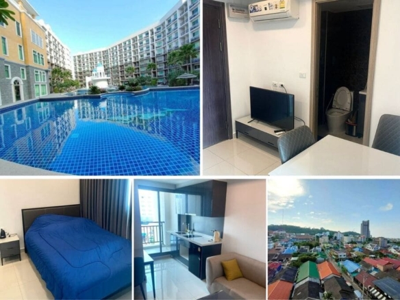 1BR Condo for Rent at Arcadia Beach Resort｜26.5 sqm｜Building B｜7th Floor｜City View｜Large Lagoon Pool (B732)
