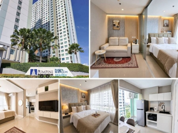 1BR Condo for Sale at Lumpini Seaview Jomtien｜23 sqm｜Building E｜8th Floor｜Pool View｜Adjacent to Jomtien Beach