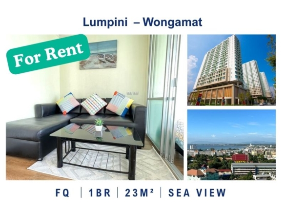 1BR Condo for Rent at Lumpini Ville Naklua – Wongamat, Pattaya｜23 m²｜Building B｜17th Floor｜Sea View (B1708)